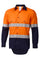Long Sleeve 100% Cotton Ripstop Comfortable Everyday Orange & Navy Safety Work Shirt